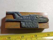 Vintage Letterpress Printing Block N500LJ Airplane