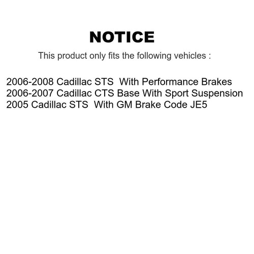For Cadillac CTS STS Front Rear Disc Brake Rotors And Ceramic Pads Kit - Picture 2 of 8