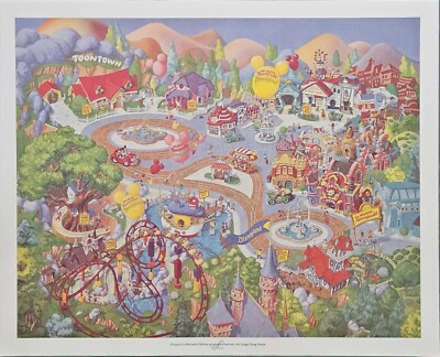 Charles Boyer 1989 Toontown Lithograph Poster 20x25'' Animated Disney Theme Park