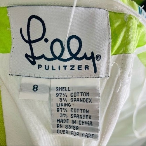 Lilly Pulitzer Low Tide Green Strapless dress y2k white label beach tropical dre - Picture 8 of 8