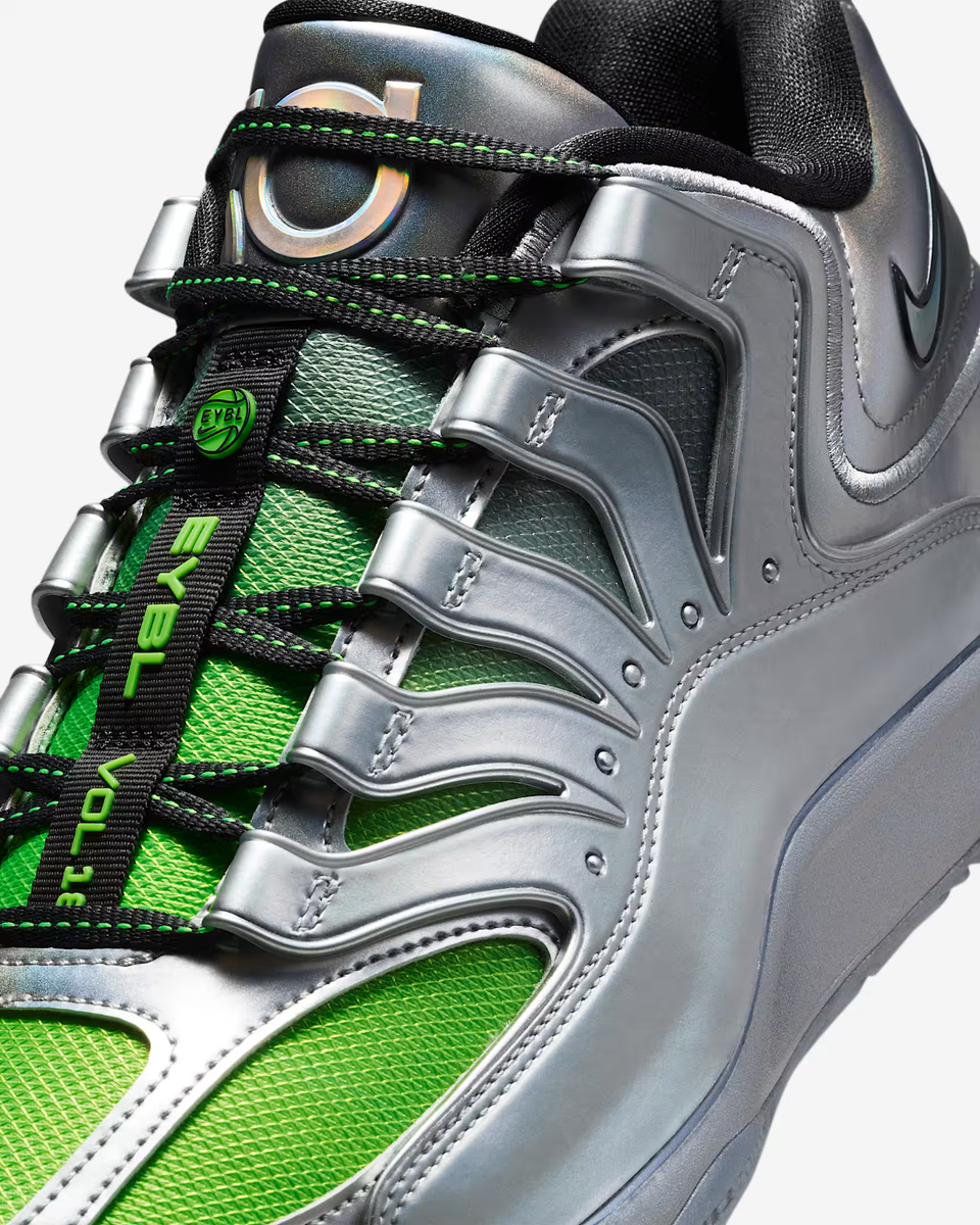 Nike KD18 EYBL EP IF2518-001 Metallic Silver Green Strike