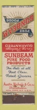 Matchbook Cover - Sunbeam Foods Austin Nichols New York City
