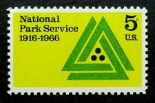 1314 MNH 1966 5c National Park Service emblem Yellowstone Nature great outdoors