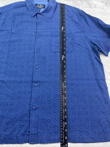 Nat Nast Luxury Original Shirt Silk Blend XL Men's Short Sleeve Button-Down Blue - Picture 5 of 8