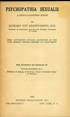 Psychopathia Sexualis, Richard Von Krafft-Ebing, M.D., 1950 | eBay