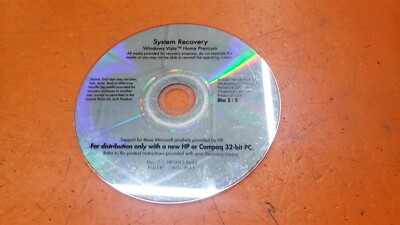 HP Compaq System Recovery DVD Windows Vista 32-Bit 2007 Disc Only