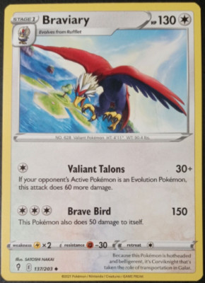 Pokemon - BRAVIARY 137/203 - Evolving Skies - New