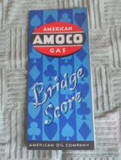 Vintage 1950's Amoco American Gas Bridge Gin Rummy Score Card