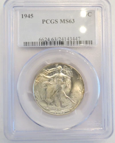 1945 50C PCGS MS63 HALF DOLLAR WALKING LIBERTY SILVER COIN