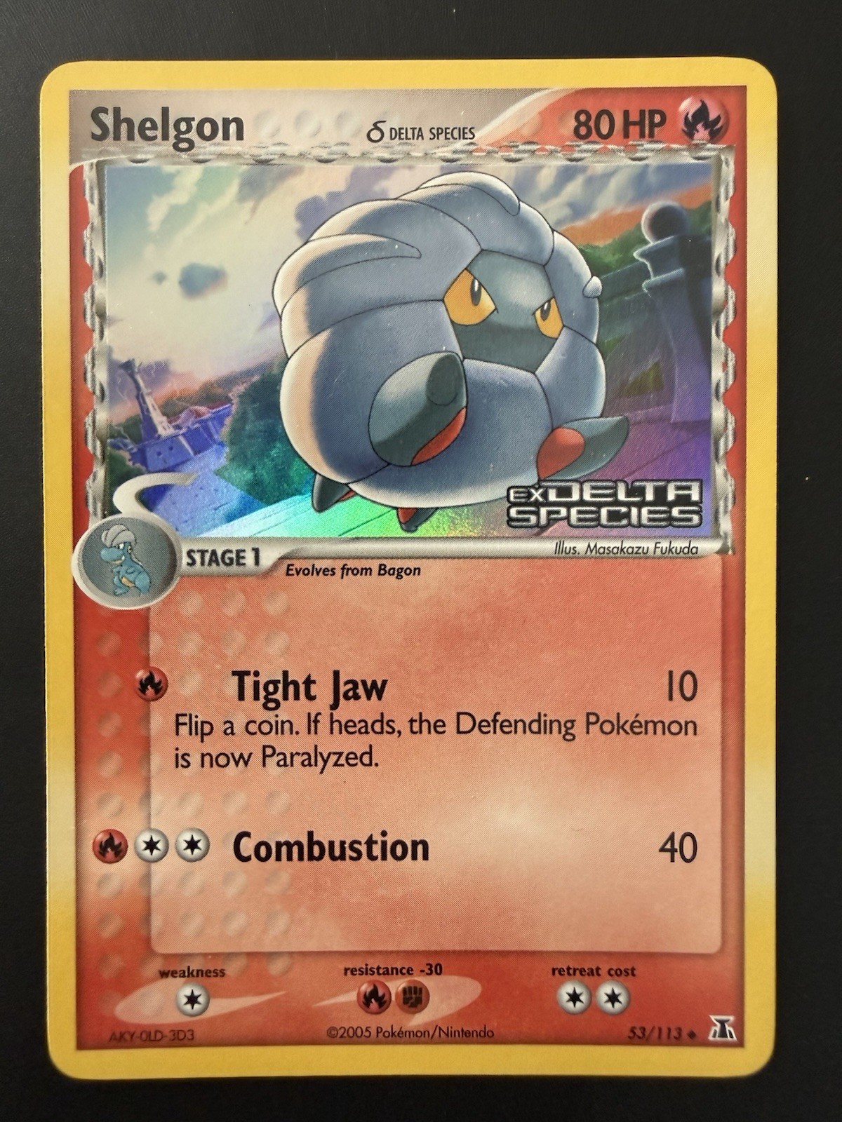 Pokemon TCG Delta Species Shelgon 53/113 Stamped Reverse Holo Near Mint