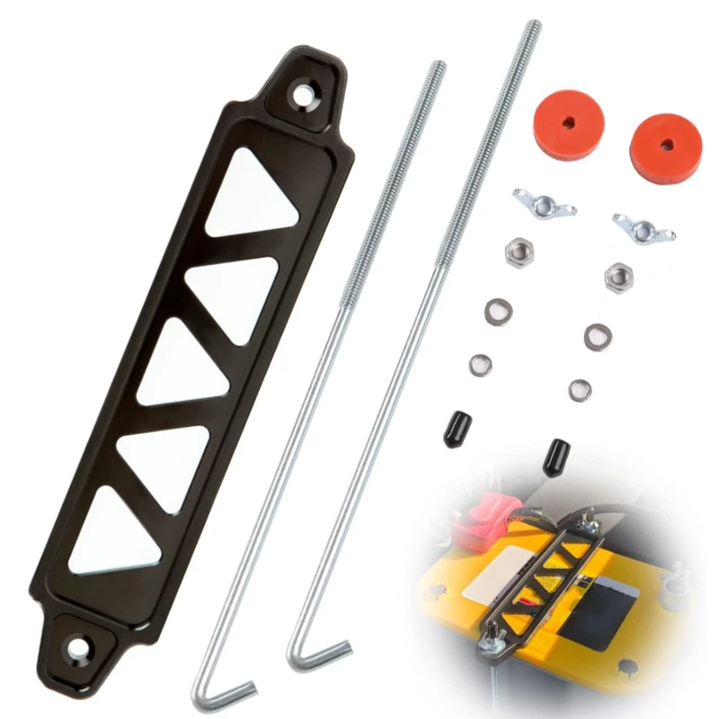 Bandeja de retenção para bateria de carro liga de alumínio suporte para amarrar bateria + parafusos de 10"" - Imagem 4 de 4