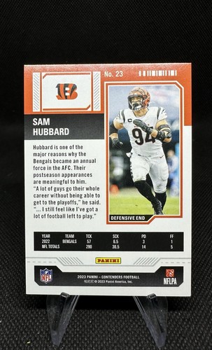 2023 Panini Contenders Sam Hubbard Conference Ticket /99 #23 Bengals - Picture 2 of 2