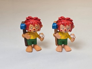 HP FIGUREN D Pumuckl Handwerker Stiel dunkel u. hellbraun 1985 ORI TOP