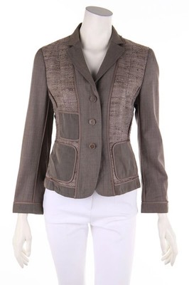 AKRIS punto Blazer Seide D 38 taupe brown