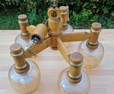 Kronleuchter Eiche Echtholz 5 Flammig Rustikal Wohnzimmer Lampe