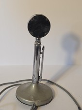 Vintage Astatic D-104 Desk Stand Microphone Silver 4 Pin Ham Radio Made USA