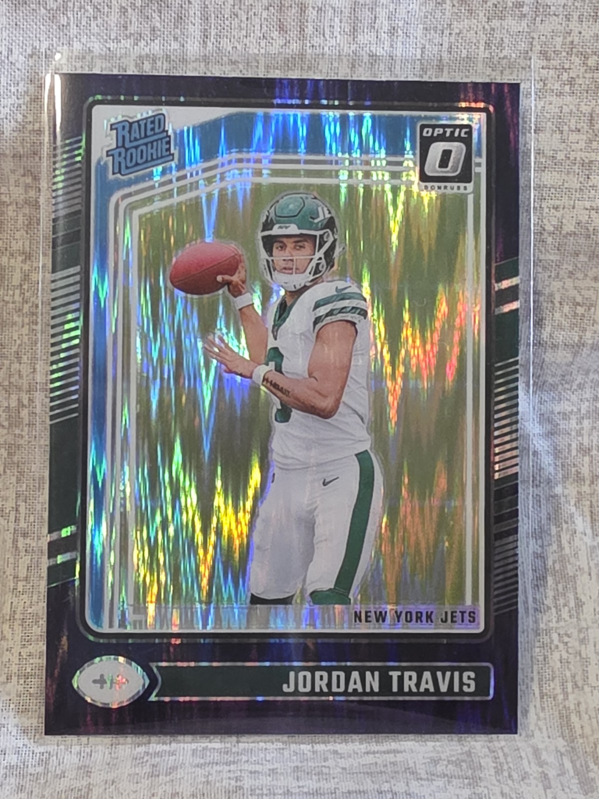 2024 Panini Donruss Optic - Rated Rookie Jordan Travis #260 Purple Shock Prizm