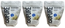 Isopure 3 Pack Zero Carb Whey Protein Isolate Creamy Vanilla 16.9oz Bags 04/2027