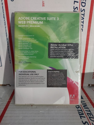 Adobe Creative Suite 3 Web Premium Macintosh Edition Used No Keycodes - #217
