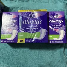 Always Xtra Protection Daily Liners, Long, Anti Bunch, Unscented, 160 Count
