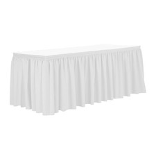 Ultimate Textile Pleat Polyester Fabric Table Skirt - Machine Washable Flame