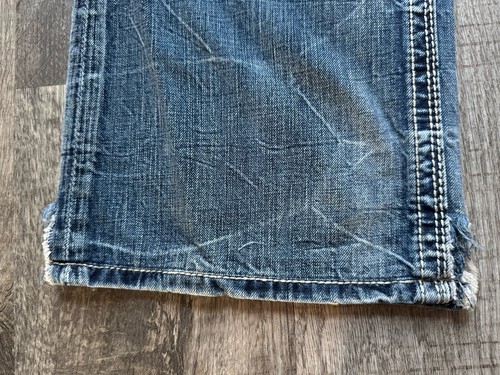 Rock Revival Benjamin Relaxed Straight Jeans Thick Stitch Mens 38x30 Blue - Picture 13 of 14