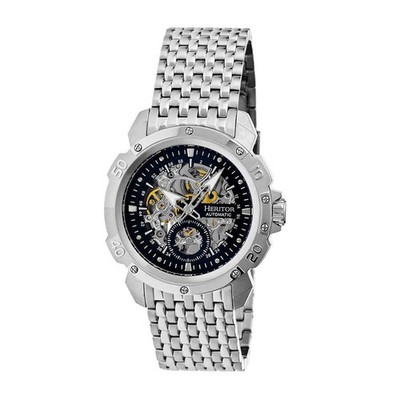 Heritor Carter Automatic Black Skeleton Dial Stainless Steel Men's Watch HR2502