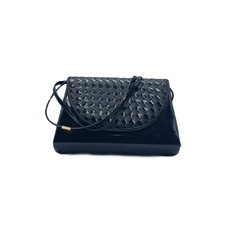 Vintage Black Patent Leather Woven Evening Bag