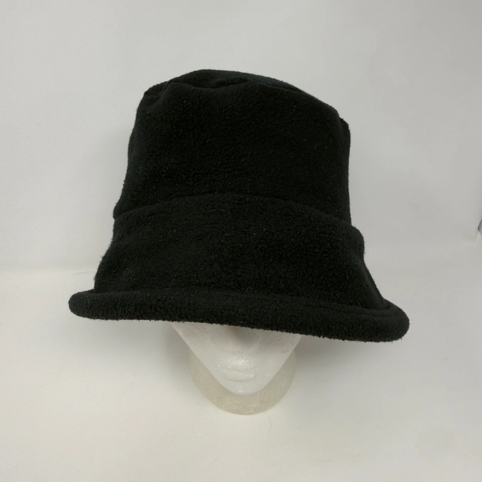 Vintage Eddie Bauer Polartec Fleece Bucket Hat Black Womens One Size Made in USA