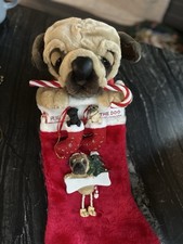 Lot Collection of Pug ornaments  The Dog Stocking Pugs in Stockings 4pc