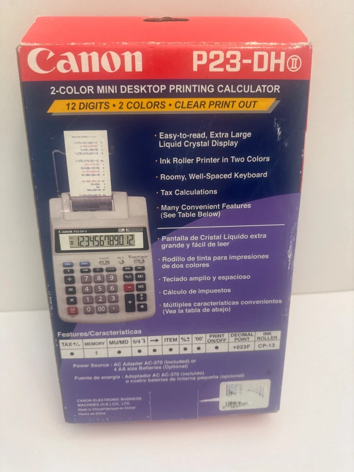 Canon P23-DHII 2-Color Mini Desktop Printing Calculator NIB - Image 2 of 2