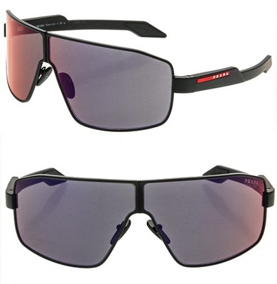 PRADA 金属製 ミラー PRADA 54Y Tuning Linea Rossa Sport Sunglasses Black Red Mirror