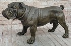 Bulldog anglais américain original signé fait main chien figurine sculpture art NR