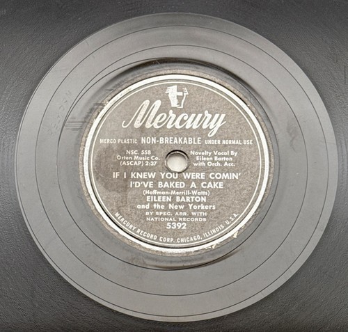 Eileen Barton If I Knew You Were Comin' I'd've Baked A Cake 78 RPM Mercury 5392 - Picture 4 of 5