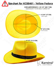 Adult's Yellow 20s Gangster Fedora Hat Costume Accessory