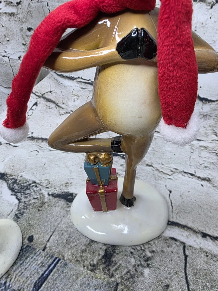 Allen Roth Navidad Resina Cerámica Bailar Reno Navidad Regalos Appx 9" Alto Foto 4 de 4