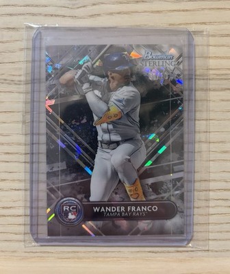 Wander Franco Bowman Sterling 2022 Rookie Black Cracked ice /10 Tampa Bay Rays