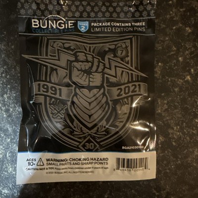 Bungie 30th Anniversary 3 Piece Set Collectible Pins Halo Marathon Destiny 2 Dev