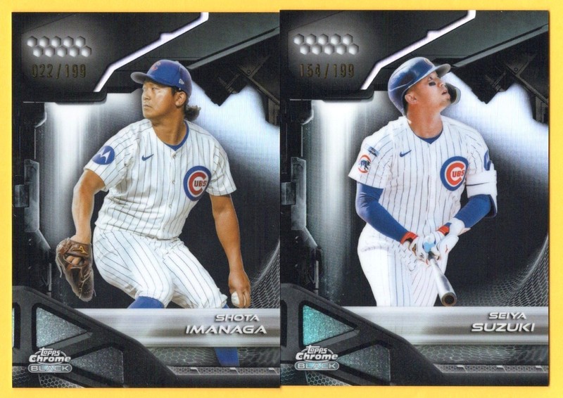 SEIYA SUZUKI & SHOTA IMANAGA - CUBS - 2 CARD LOT - CHROME BLACK - /199