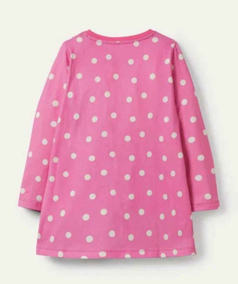 Vestido Mini Boden Holiday Invierno Apliques Perro Usado en Excelente Condición. Lunares rojos.  Niñas 7/8. Foto 3 de 4