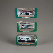 Hess Miniature Lot of 3 Helicopter Transport & Rec Van w/ Original Boxes