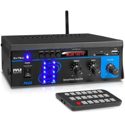 Pyle Bluetooth Home Audio Power Amplifier System - 2X75W Mini One Size, Black 