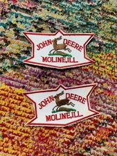 2 "John Deere Moline, ILL." Embroidered Patches, Un-Sewn, Nice