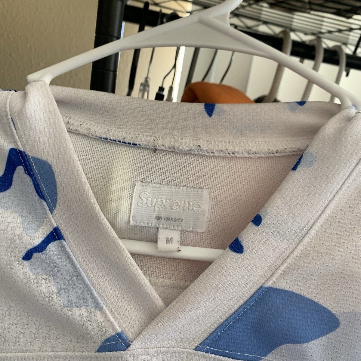 Supreme Hockey Jersey Blue Desert Camo FW14 Mens Size Medium