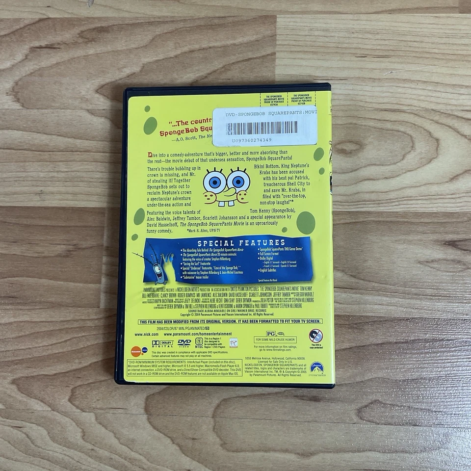 The Spongebob Squarepants Movie (DVD, 2005, Full Screen Collection) - Image 2 of 4