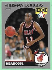 1990-91 NBA Hoops Basketball Rookies ~ Sherman Douglas RC #164 Miami Heat👍