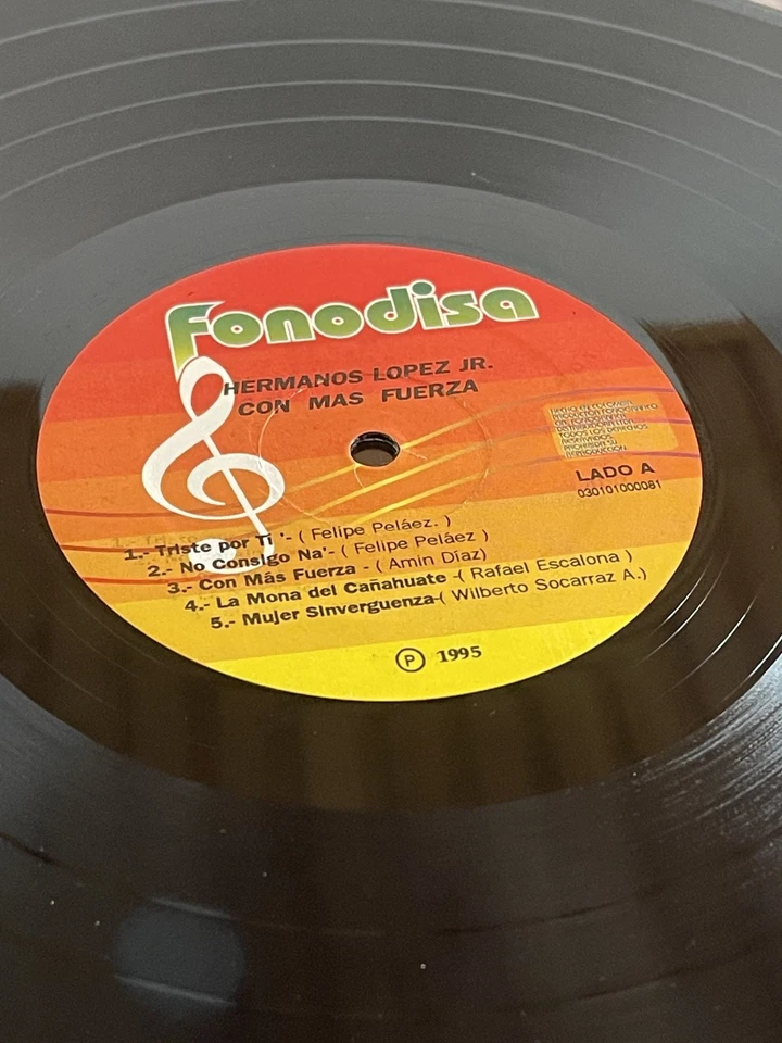 Hermanos Lopez Junior ‎– Con Más Fuerza  - Fonodisa 1995 - Image 4 of 4