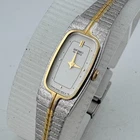 VTG Seiko Quartz Watch 2E20-6315 Women Dual Tone Barrel Analog New Battery 6"