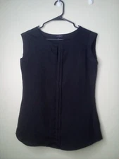 The Limited Blouse Shirt XS Women Sleeveless Simi Sheer Career Classic Black