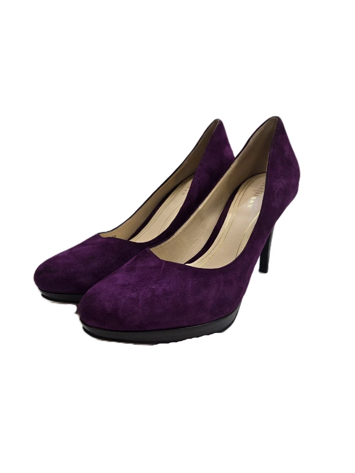 Cole Haan Pointed Toe Pump Heels Shoes Purple Suede Womens Size 7.5 - Image 2 of 4